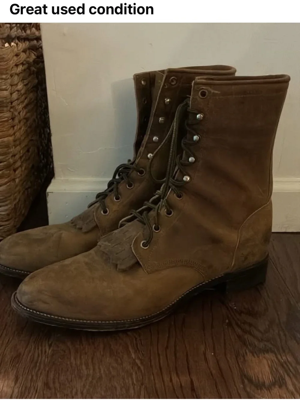 Justin Boots Men's Tan Suede Lace-Up Ankle Boots